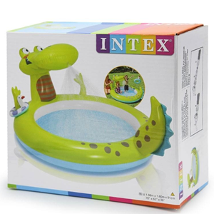 استخر بادی کودک اینتکس intex طرح تمساح با آبپاش مدل 57431-اسباب بازی